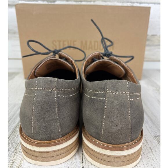 Steve Madden Men’s 9 Kacion Gray Suede Leather Lace-Up Oxford Loafers NEW - Picture 4 of 8